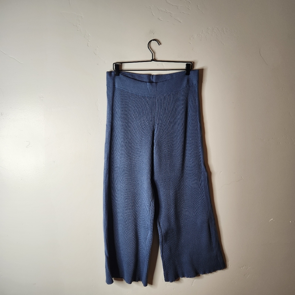 Aerie Blue Ribbed Sweater Flare Pants Size XL